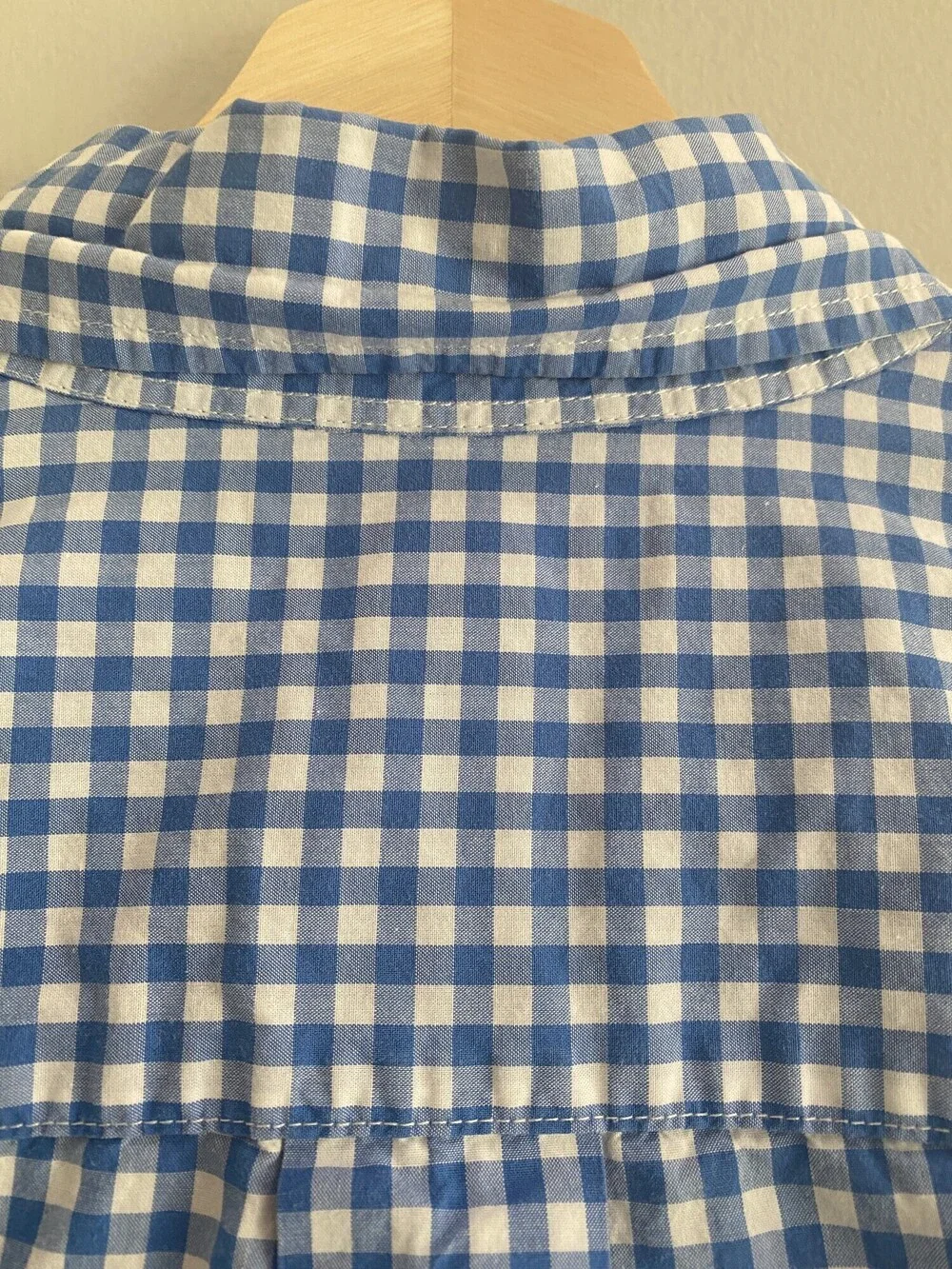 Ralph Lauren Boys Blue White Gingham Button Down Shirt L 14-16